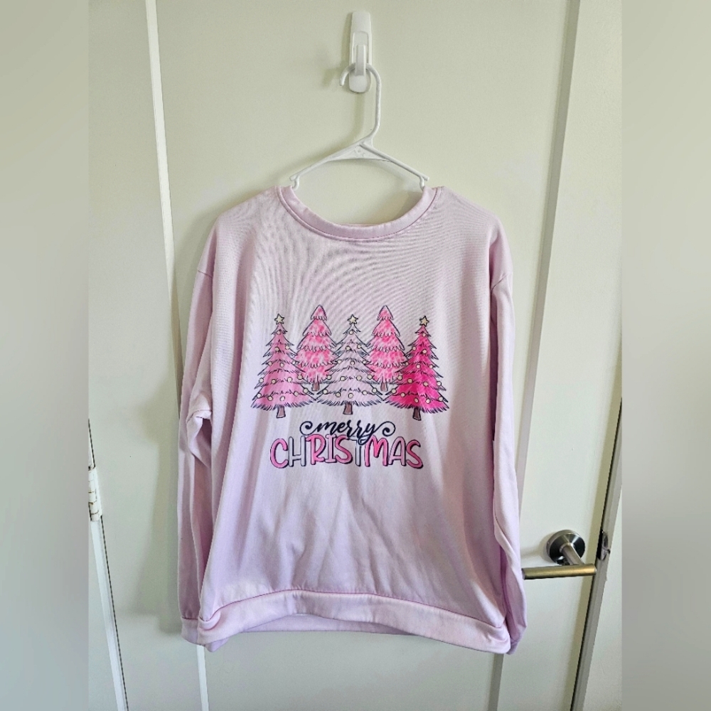 Pink Christmas sweater XL